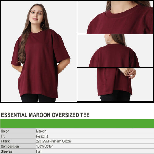 Maroon Essential Oversized Tee