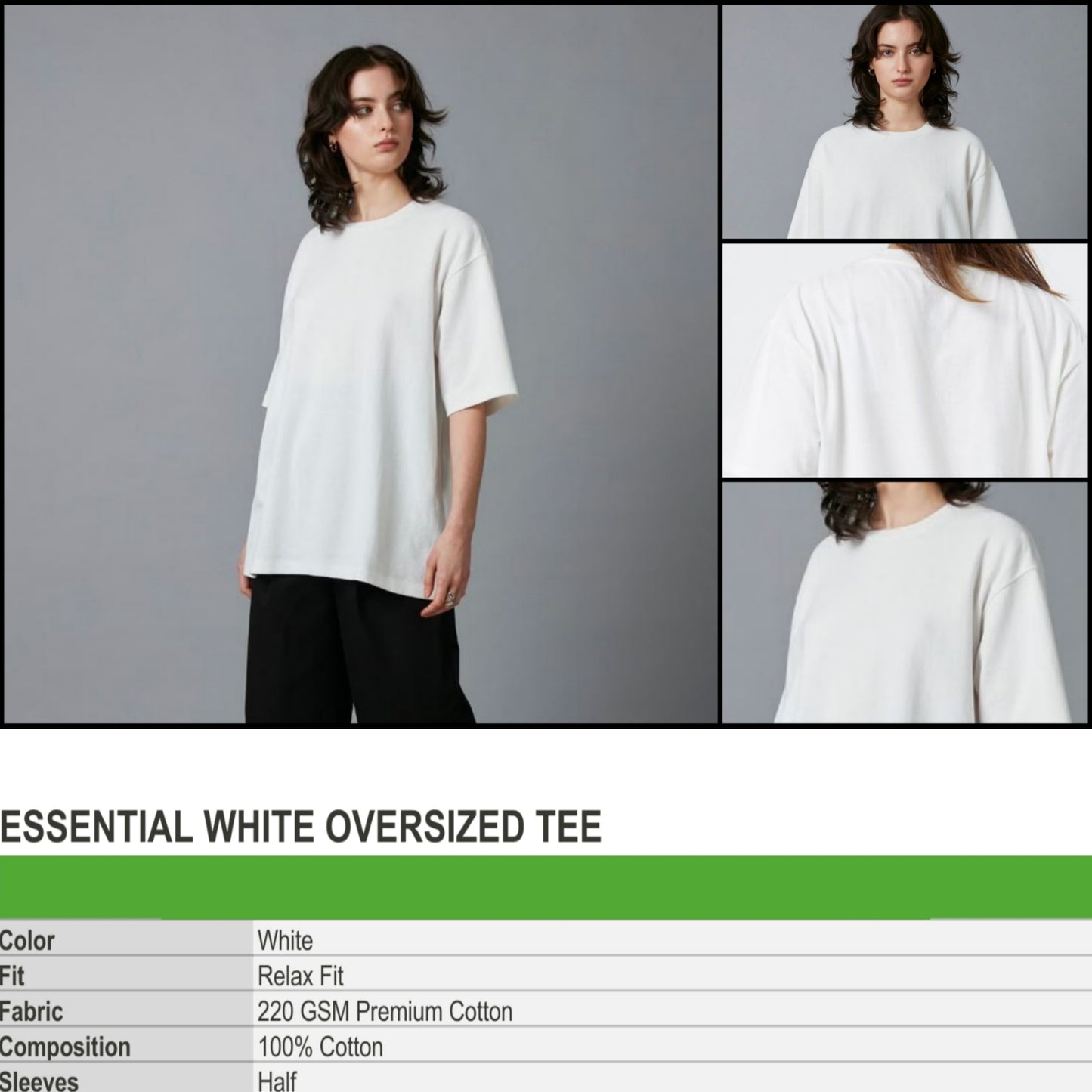 White Essential Oversized Tee